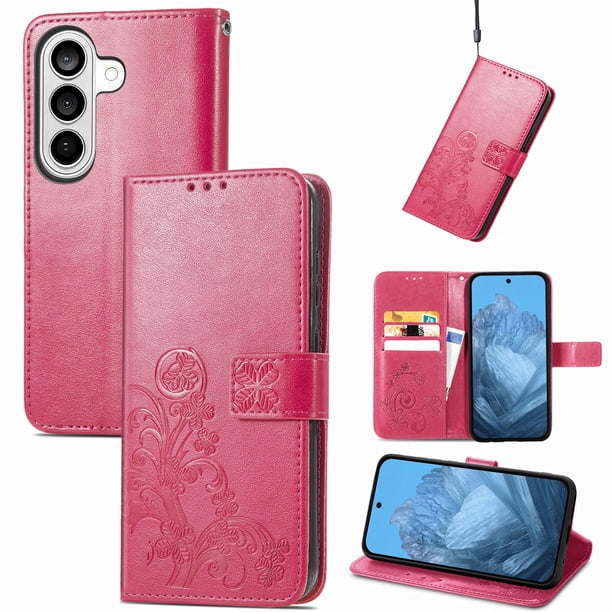 Funda Sintética FOXDOCK para Samsung Galaxy S26 Pro | Función de Billetera y Soporte | Protección Completa-rojo
