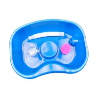 Ioensy - Lavabo De Champú Para Cabecera, Lavado De Cabello Portátil En La Cama Para El Hogar, Mesita De Noche, Sala De Estar, Azul Oscuro