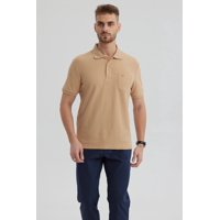 Fashionspark - Polera Hombre Pique Básica Lisa Kaki- Ll