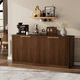thumbnail image 2 of 59-inch modern wavy sideboard, curved contour design storage cabinet, 4-door cabinet with storage function, suitable for kitchen/bedroom/living room, Walnut, 59.0"L x 15.7"W x 27.7"H, 2 of 3