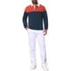 thumbnail image 2 of INSPIRE CHIC Camisas Polo de Manga Larga con Bloque de Color y Cuello de 3 Botones para Hombre, Talla XL, Azul Marino Rojo, 2 of 6