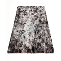 Genérico - Alfombra Textura Peluda 180X200 Color Blanco Con Negro