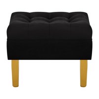 Bodevir - Pouf Wood 1C Felpa 01 Negro
