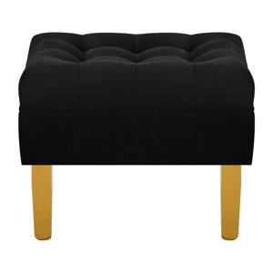 Bodevir - Pouf Wood 1C Felpa 01 Negro