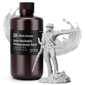 Impresora 3D De Resina Elegoo 8K, Lavable Con Agua, 1 Kg, Color Blanco Ahumado