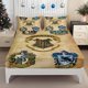 thumbnail image 1 of Crest Fitted Sheet Set of Three featuring the emblem symbolizing courage wisdom and loyalty from the wizarding world The mattress, 1 of 1