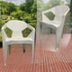 thumbnail image 3 of Silla De Terraza y Jardín Geométrica Moderna Resistente Blanca, 3 of 4