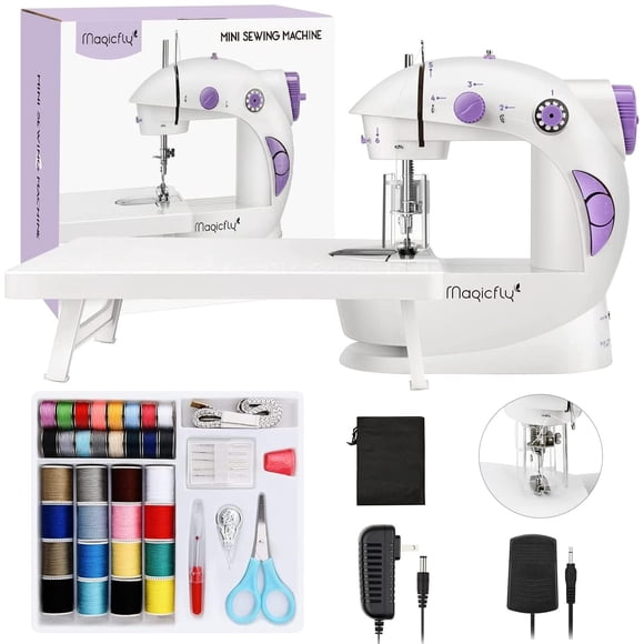 Máquina De Coser Mini Con Mesa Extensible Blanca