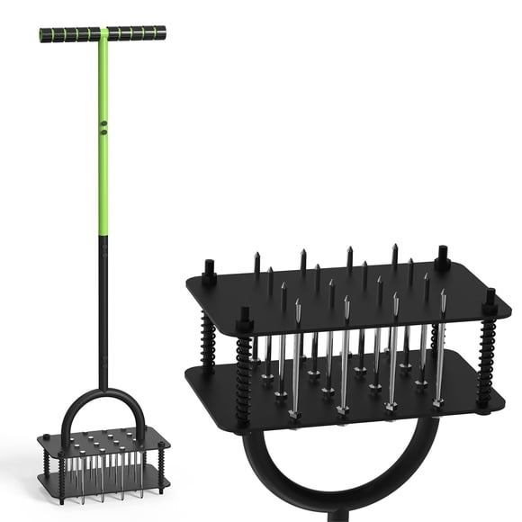 Aireador de césped manual Steelite de metal con 16 púas