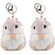 thumbnail image 1 of Paquete de 2 llaveros de hámster de peluche, llavero de animal de peluche, colgante para bolso, mochila, dijes para bolso, 1 of 7