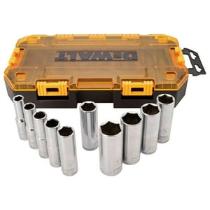 Juego De Enchufes Dewalt Dwmt73814 Sae Drive Deep 1/2 10 Piezas