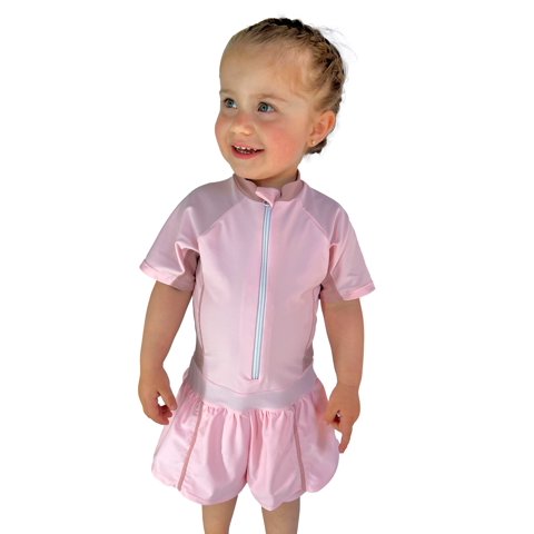 Samia - Traje De Baño Niña Con Falda Protección Uv Rosado 2