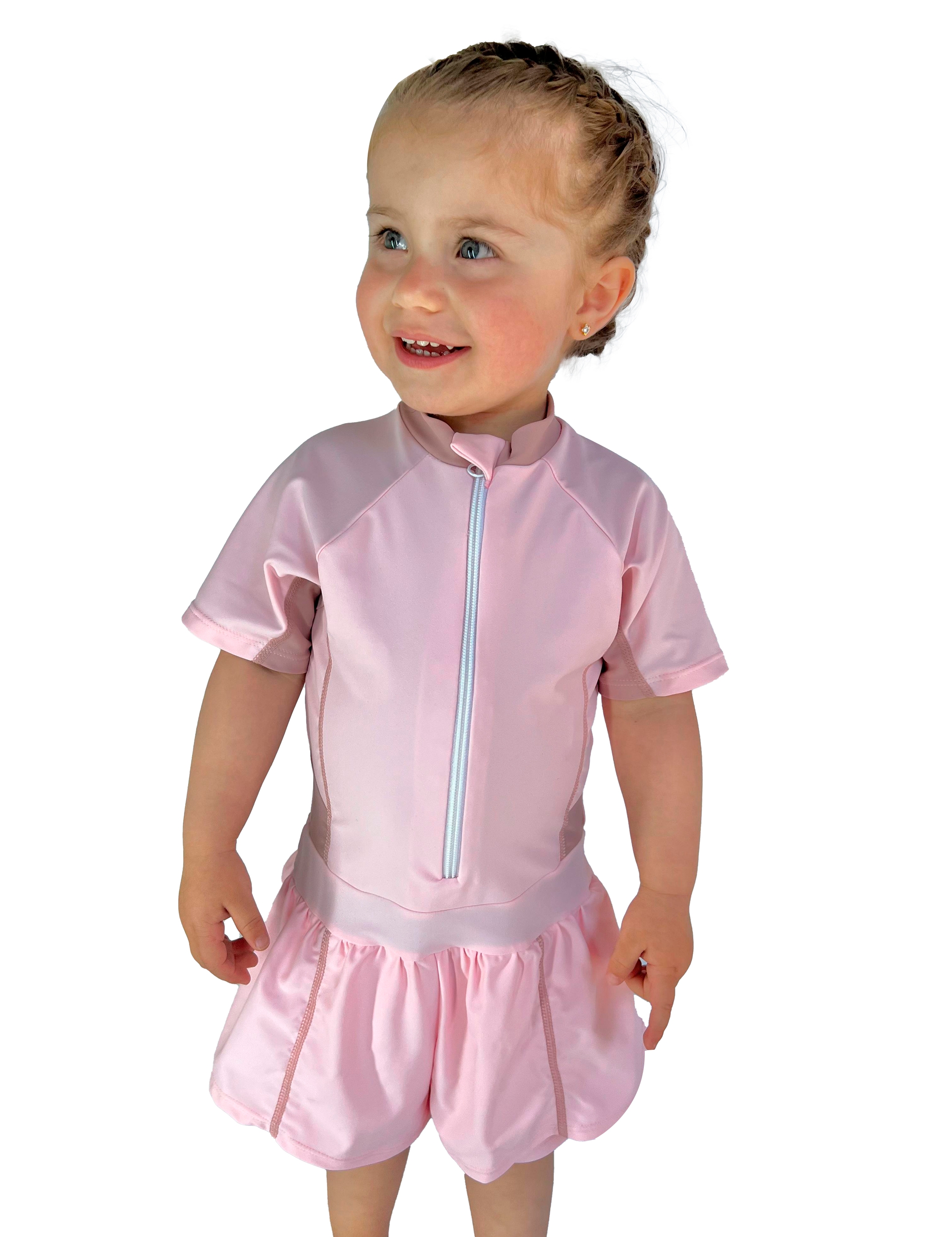 Samia - Traje De Baño Niña Con Falda Protección Uv Rosado 2
