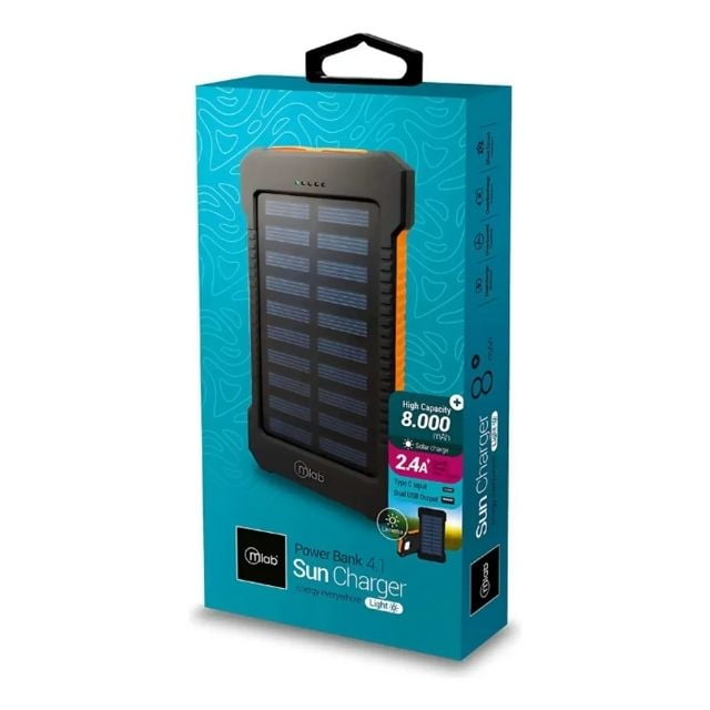 Power Bank Energía Solar 8000mah Mlab Color Negro Solar 4.1