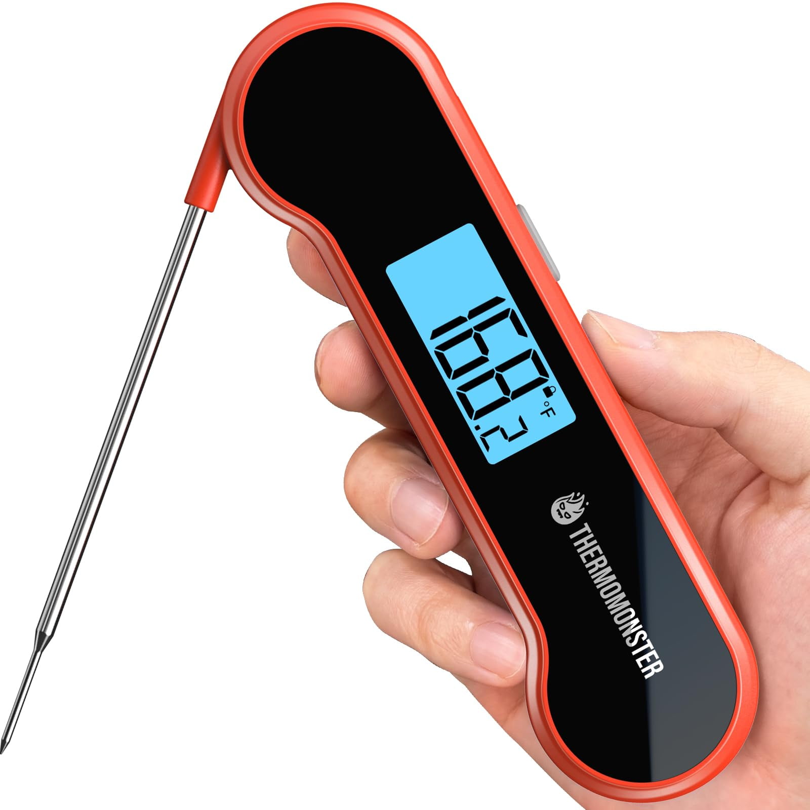Termómetro Para Carne Thermomonster, Lectura De 0,5 Segundos, Resistente Al Agua, Rojo