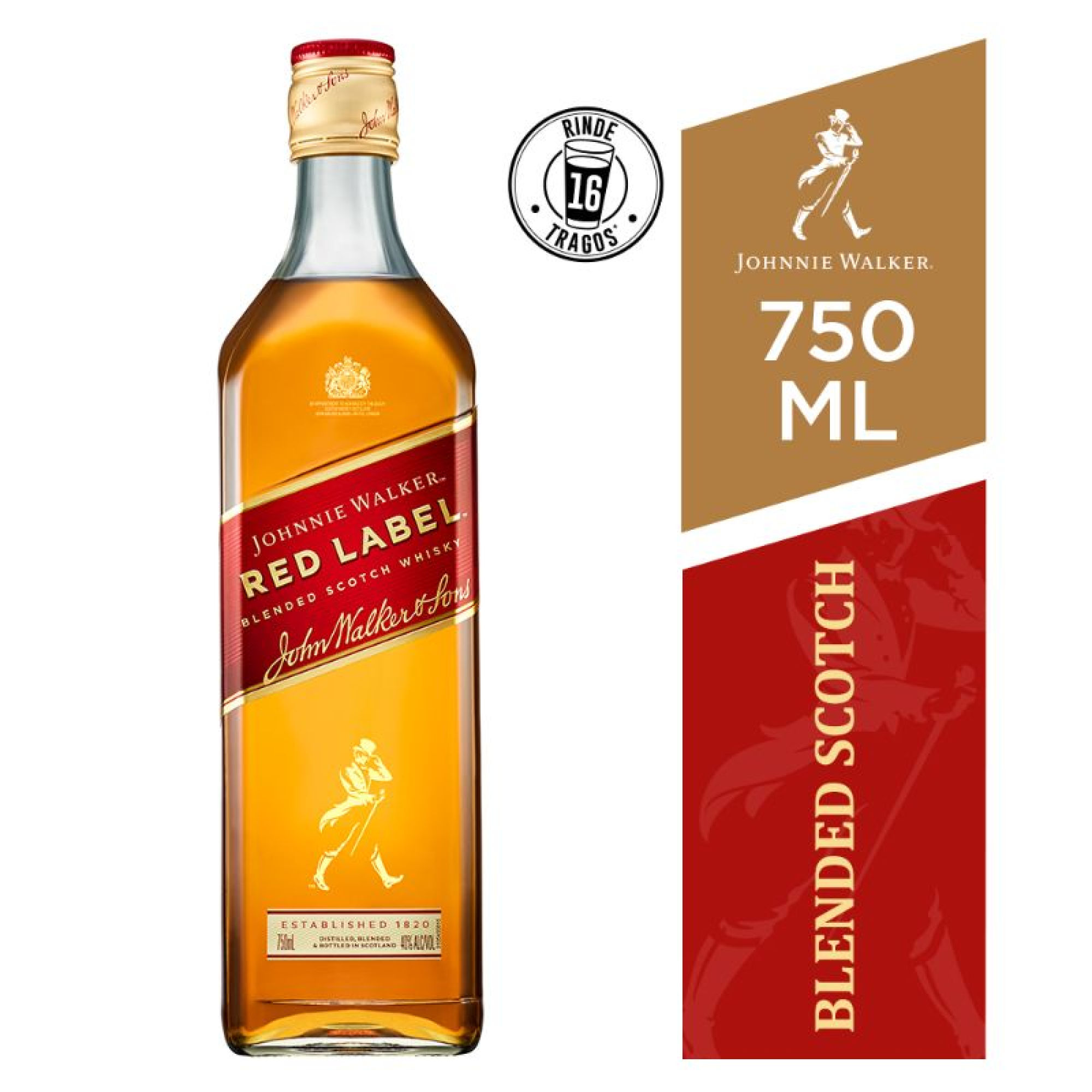 Whisky Red Label 40° Botella 750 ml Johnnie Walker