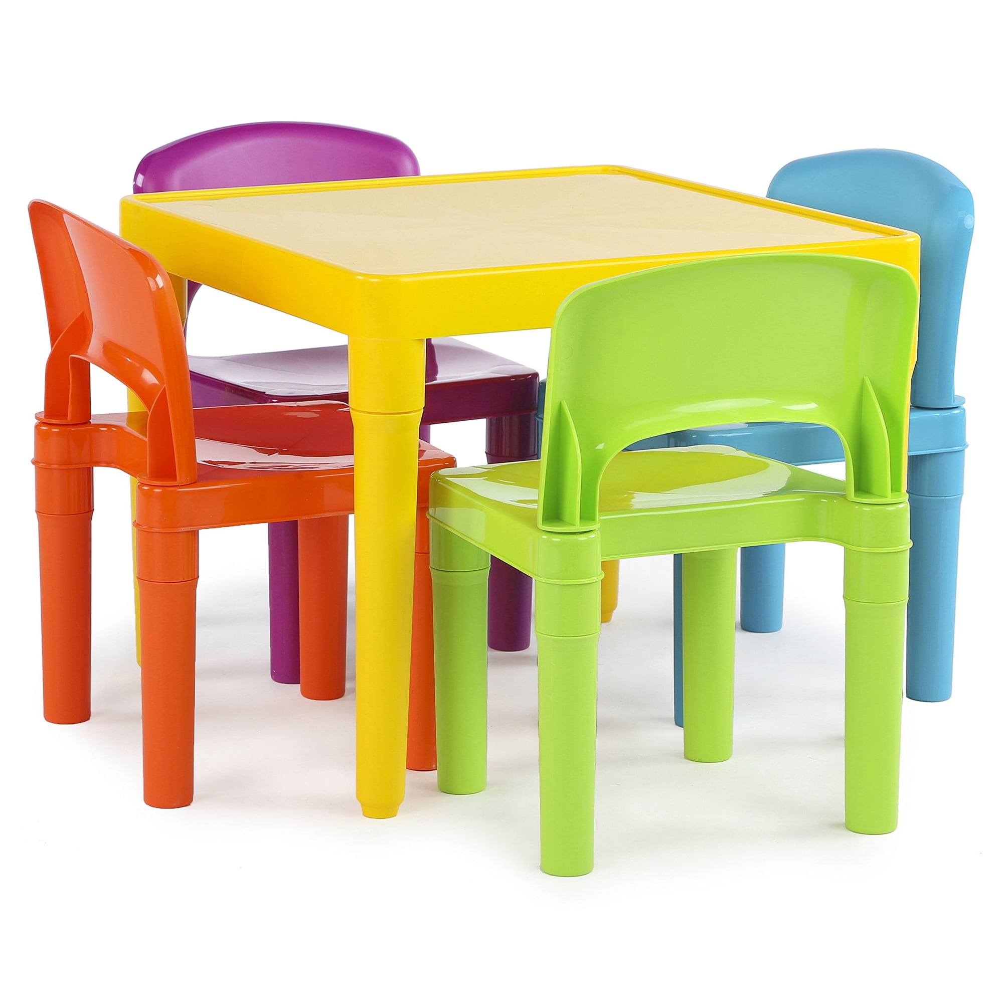 Juego De Mesa Y 4 Sillas Humble Crew Para Niños De 3 A 6 Años, Amarillo