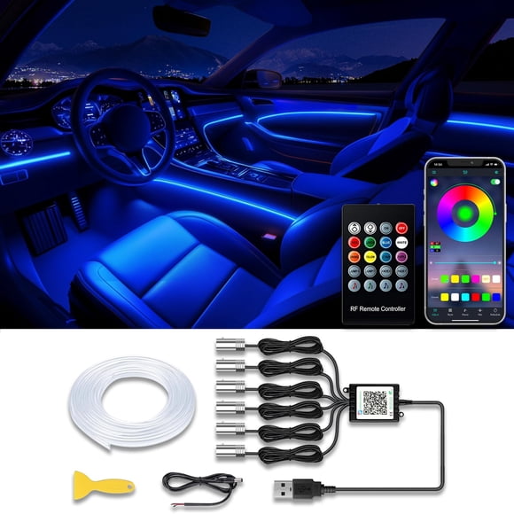 Tira de luces LED para interior de coche Jushope, 8 m, con aplicación y control remoto