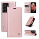 thumbnail image 1 of Funda Billetera de Cuero para Samsung Galaxy S21 Ultra con Tarjetero y Soporte - Tapa Magnética Rosa, 1 of 6