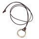 thumbnail image 1 of Collar Con Colgante De Anillo De Metal Trenzado Con Cordón De Cera Clásico Simple Estilo Vintage, 1 of 5