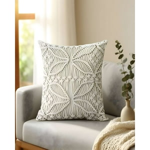 Genérico - Set De 2 Fundas De Cojin Estilo Bohemio 45X45 Cm Blanco 05