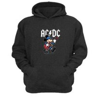 Genérico - Polerón Canguro Raton Acdc Gris Oscuro Talla L Unisex