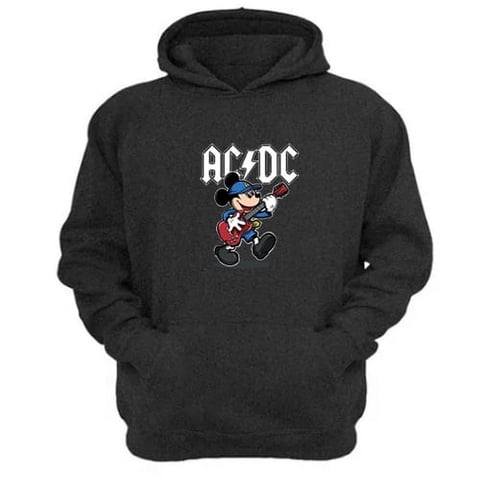 Genérico - Polerón Canguro Raton Acdc Gris Oscuro Talla L Unisex