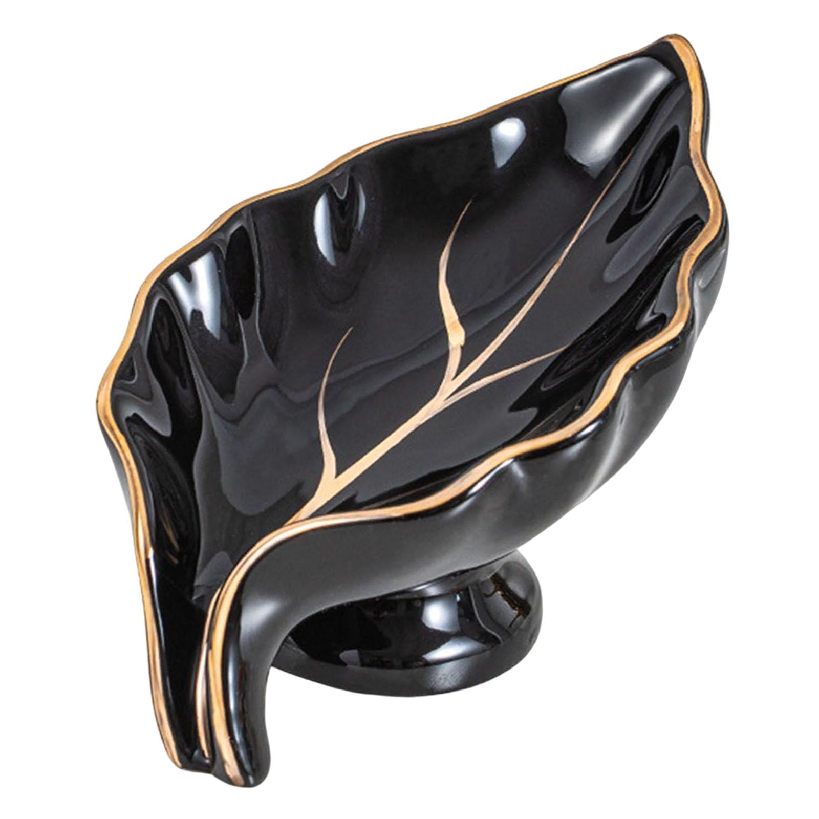 Bothyi - Jabonera De Baño De Cerámica Contenedor Bandeja De Drenaje Caja Para Bañera Negro