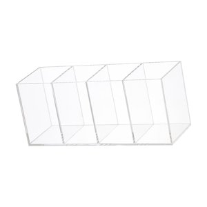 Magideal - Escaparate De Delineador De Ojos, Almacenamiento De Brochas Cosméticas, 3 Compartimentos Rectangulares, Organizador Transparente, Contenedor De Lápiz