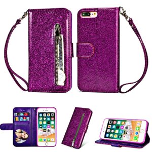Foxdock - Funda Para Elegante Funda Iphone 7 Plus/Iphone 8 Plus Glitter Con Cremallera-Ideal Para El Uso Diario