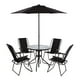 thumbnail image 1 of Juego Comedor Terraza Jardín Exterior + 4 Sillas Y Quitasol Metal, 1 of 3