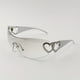 thumbnail image 2 of one-piece Gradient Lens Y2K Sunglasses for Women and Men - Heart Design, Hollow Temple, UV400 Protection, 2 of 5