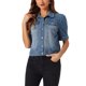 thumbnail image 1 of INSPIRE CHIC Chaqueta de Mezclilla para Mujer de Regreso a Clases con Mangas Cortas Abullonadas y Cuello Vuelto, Color Azul Medio, Talla S, 1 of 6