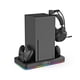 thumbnail image 1 of Base de ventilador con soporte de carga para Xbox Serie X/S, luces RGB y gancho para auriculares Accesorios-Negro, 1 of 7