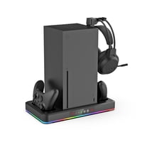 Genérico - Base De Ventilador Con Soporte De Carga Para Xbox Serie X/S, Luces Rgb Y Gancho Para Auriculares Accesorios-Negro