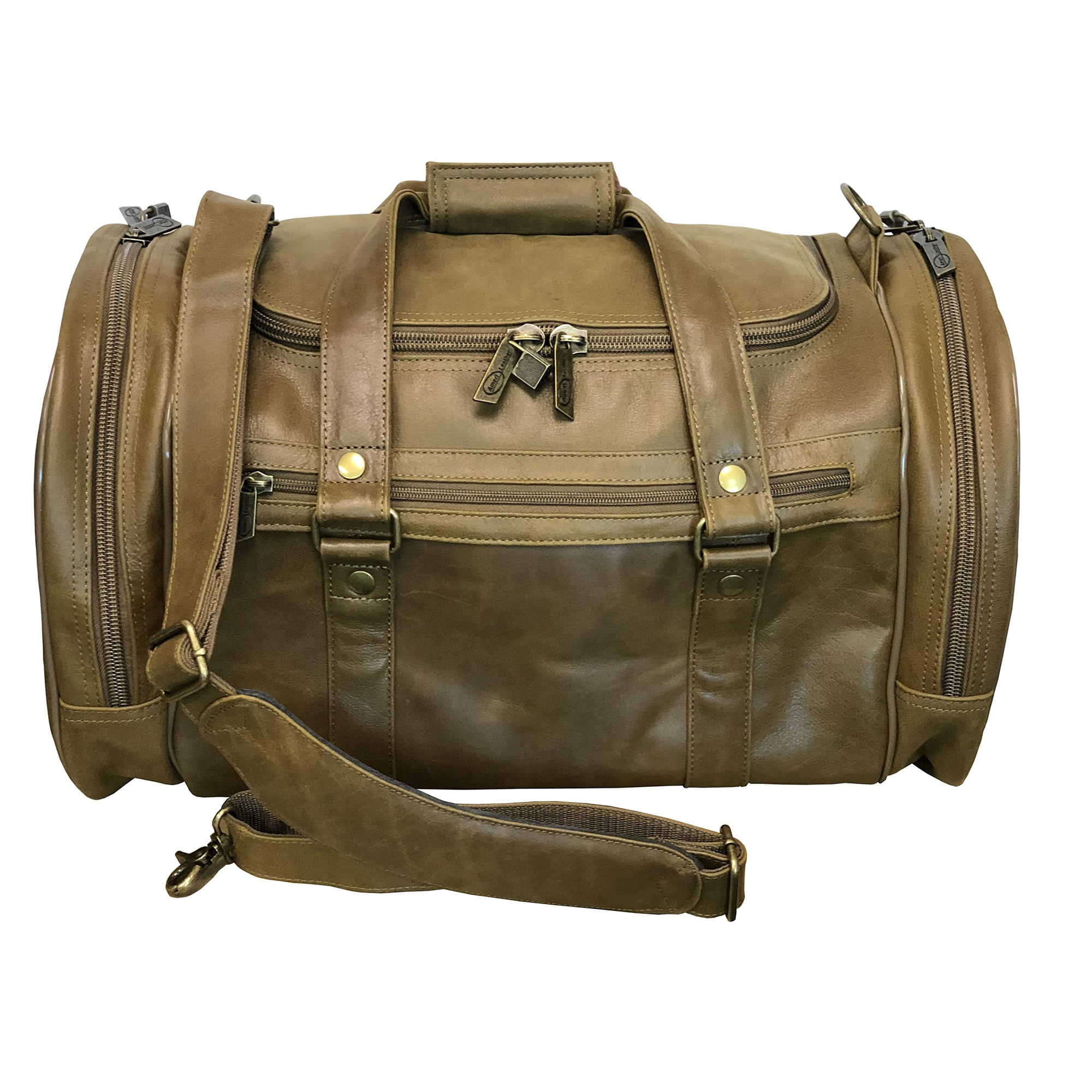 Bolso De Lona Amerileather Camouflage Brown Jumbo De Cuero De 22 Pulgadas