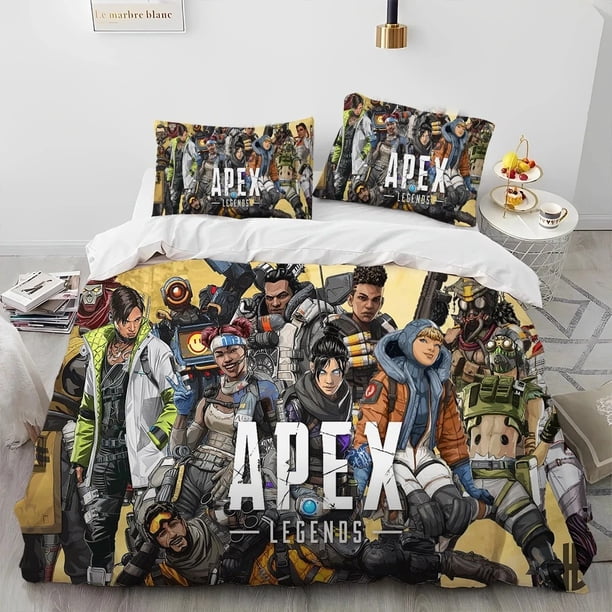 A-Apex Legends Game GamerComforter Bedding Set,Duvet Cover Bed Set Quilt Cover Pillowcase, Size Bedding Set Bed Sheets