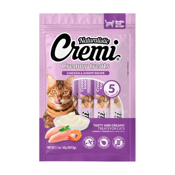 Snack Cremi Pollo Camarón Gato 5 Sachet 60g