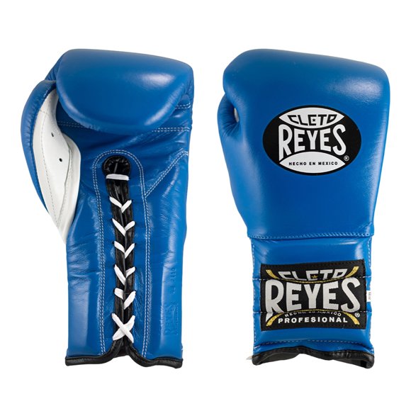 Guantes de boxeo CLETO REYES 18 oz azul eléctrico con cordones