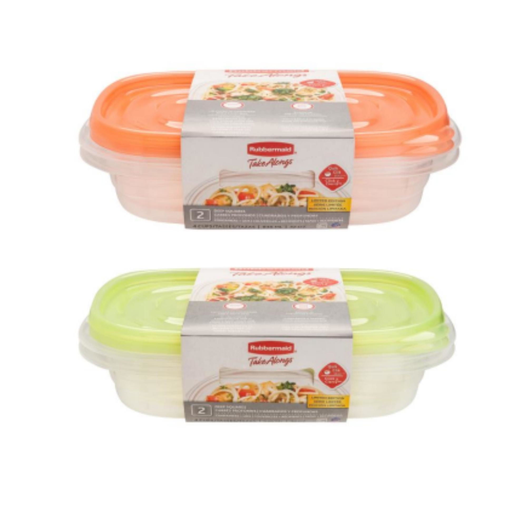 Rubbermaid - Pack De Hermético Takealongs 950ml Rectangulares Plástico 2 Piezas Multicolor