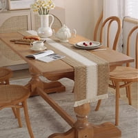 Genérico - Camino De Mesa Estilo Macramé Con Diseño En Yute 33X180 Cm Md03