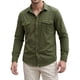 thumbnail image 1 of INSPIRE CHIC Camisa de Trabajo Casual para Hombre con Bolsillos en el Pecho, Manga Larga, Camisa de Carga para Exteriores S Verde Oliva, 1 of 6