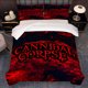 thumbnail image 1 of 3pcs Set Featuring a Cannibal Blood Font Theme with Trendy Korean-Style INS Patterns Exquisite Printed Bedding Set Including a Duvet Cover And Pillowcases, 1 of 5