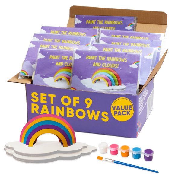 Set de pintura de arcoíris CRAFTY HAPPITOYS para niños, 9 unidades