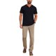 thumbnail image 2 of INSPIRE CHIC Camisa Henley de Manga Corta con Botones y Textura Retro para Hombre S Negro, 2 of 5