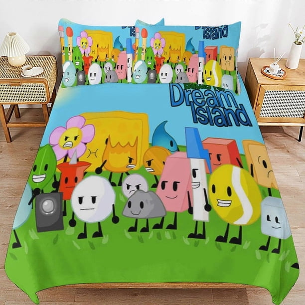 Game BFDI Battle For Dream Island Bedding Set Duvet Cover Comfortable and Lightweight Cartoon Bedding3 Piece