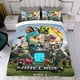thumbnail image 4 of Una Película de Minecraft Conjunto de sábanas temático, trío de piezas, cómodo y amigable con la piel, diseño único, regalo de decoración para el hogar para familiares, amigos y fans,135cm *200cm, 4 of 6