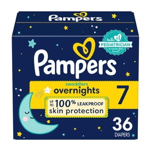 Pañales Pampers Swaddlers Overnights, Tamaño 7, 36 Unidades