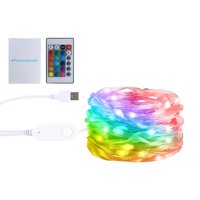 Magideal - Luces De Hadas Que Cambian De Color, Lámpara De Cadena Led Resistente Al Agua Con Música, Luces Navideñas Para Exteriores, Tiendas De Campaña, Porche 5M