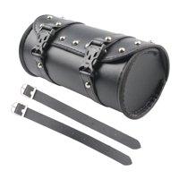 Ioensy - Bolsa Para Manillar De Motocicleta, Bolsa De Herramientas Enrollable De Cuero Pu, Negra Para Motocicleta